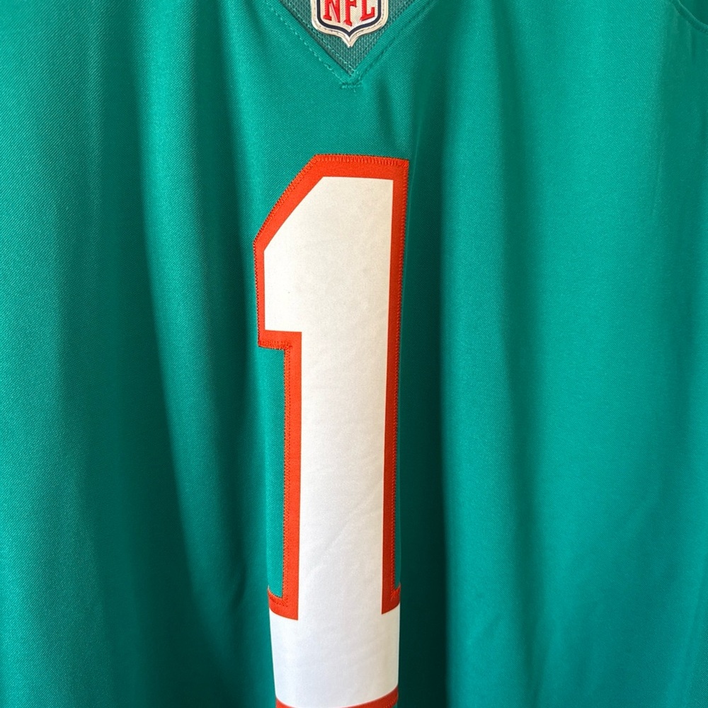 Men’s Nike Tua Tagovailoa #1 Miami Dolphins VaporLimited Throwback Jersey Sz 2XL - Picture 2 of 6